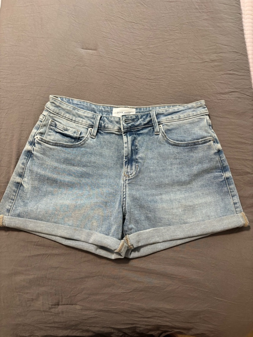 Dear John Light Blue Ava High Rise Denim Shorts